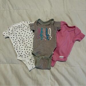 Gerber Soft Cotton White and Gray Bodysuits